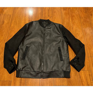 Men's F Collections Black Bomber Jacket XXL